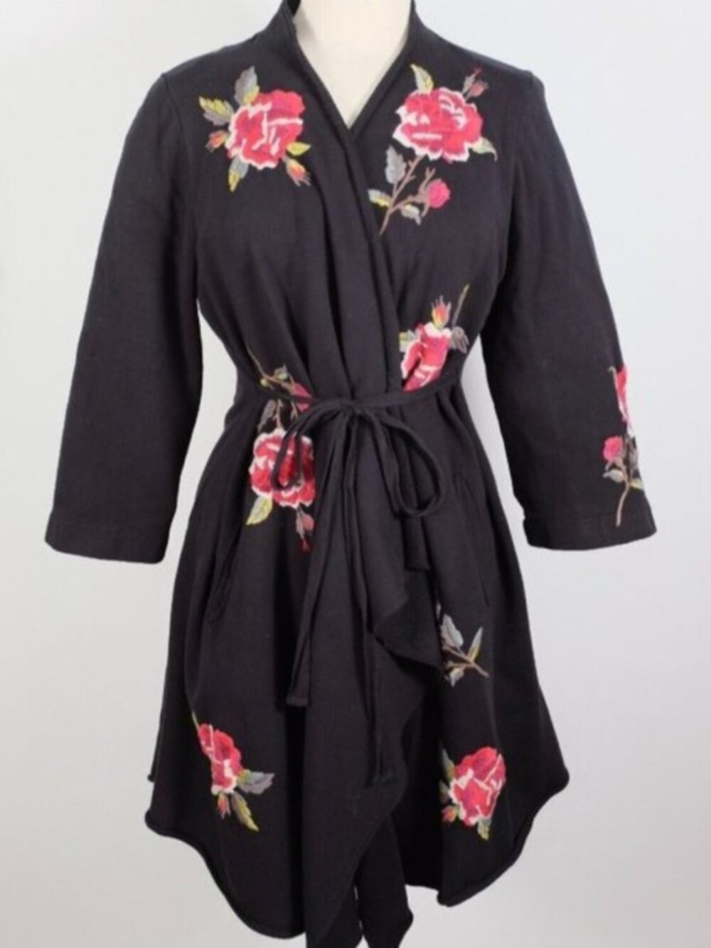 Johnny Was Open-Front Duster Coat Medium